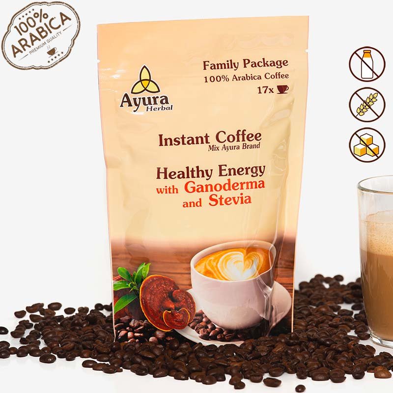 Ayura Herbal Mezcla Cafe Ganoderma instantaneo 17 sobres