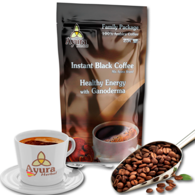Café instantáneo Ayura Herbal 100 por 100 arabica con ganoderma
